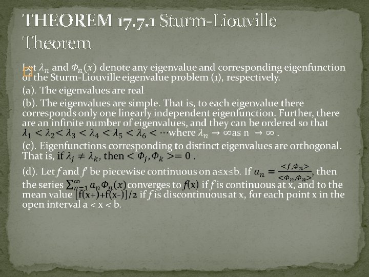 THEOREM 17. 7. 1 Sturm-Liouville Theorem � 