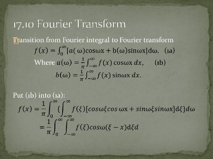 17. 10 Fourier Transform � 