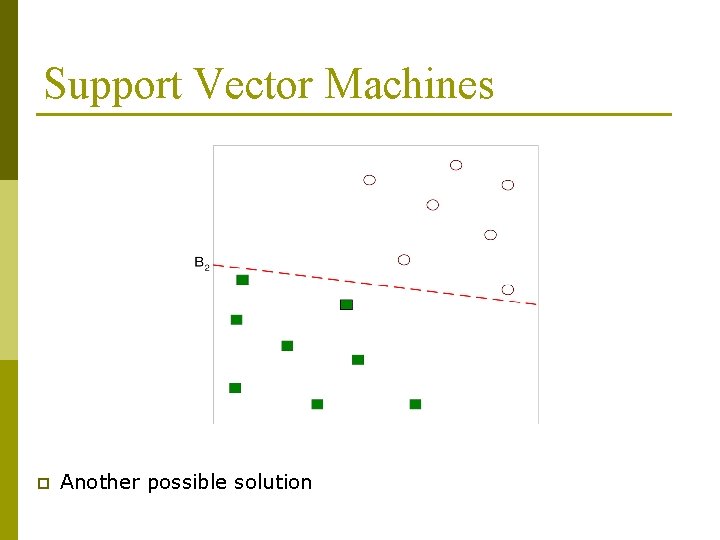 Support Vector Machines p Another possible solution 
