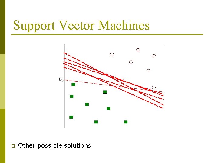 Support Vector Machines p Other possible solutions 