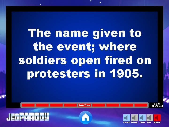 The name given to the event; where soldiers open fired on protesters in 1905.