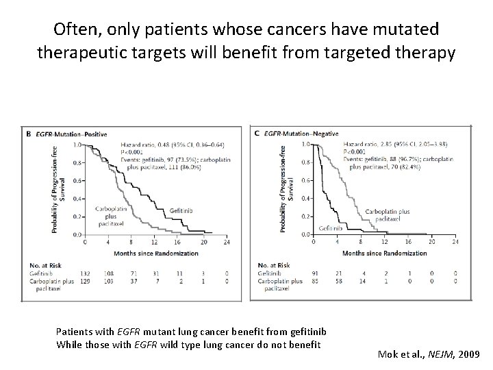 Often, only patients whose cancers have mutated therapeutic targets will benefit from targeted therapy