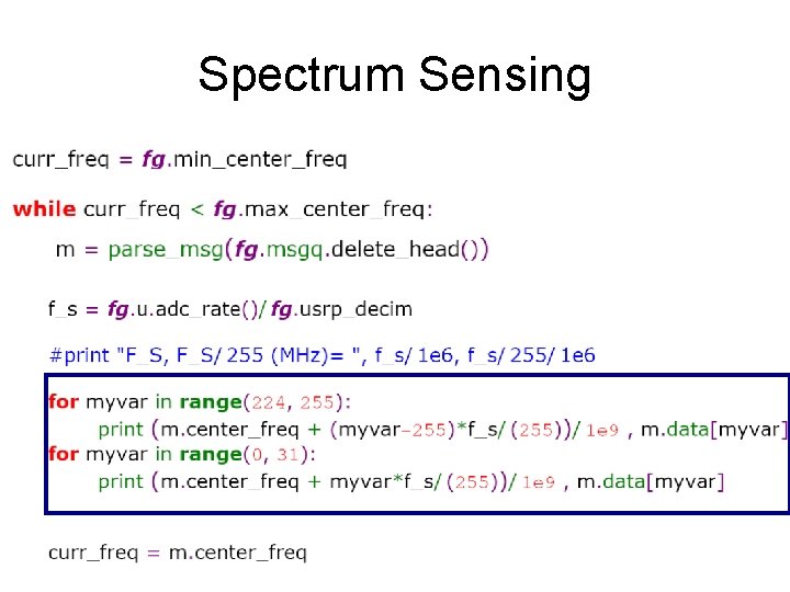 Spectrum Sensing 