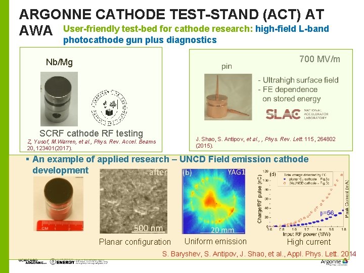 ARGONNE CATHODE TEST-STAND (ACT) AT AWA User-friendly test-bed for cathode research: high-field L-band photocathode