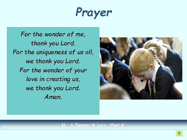 Prayer For the wonder of me, thank you Lord. For the uniqueness of us