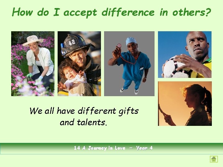 How do I accept difference in others? We all have different gifts and talents.