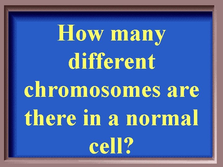 How many different chromosomes are there in a normal cell? 