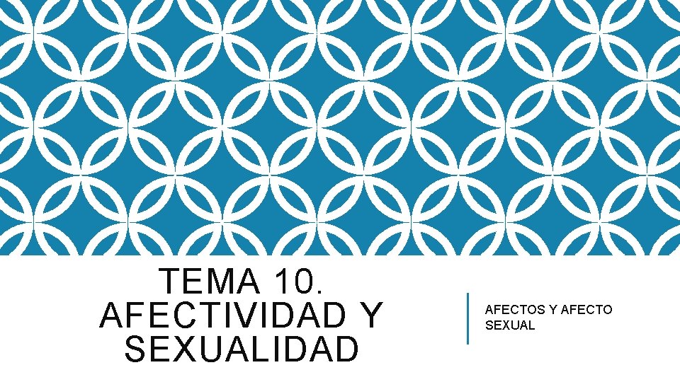 TEMA 10. AFECTIVIDAD Y SEXUALIDAD AFECTOS Y AFECTO SEXUAL 