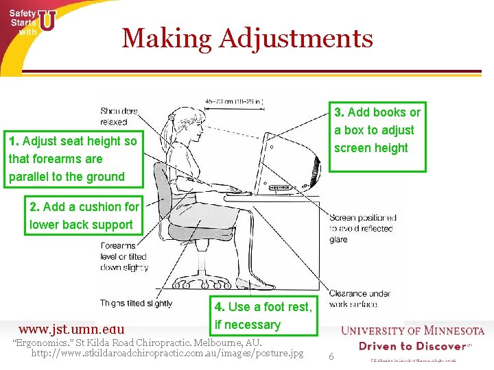 Making Adjustments 3. Add books or a box to adjust screen height 1. Adjust Making Adjustments 3. Add books or a box to adjust screen height 1. Adjust
