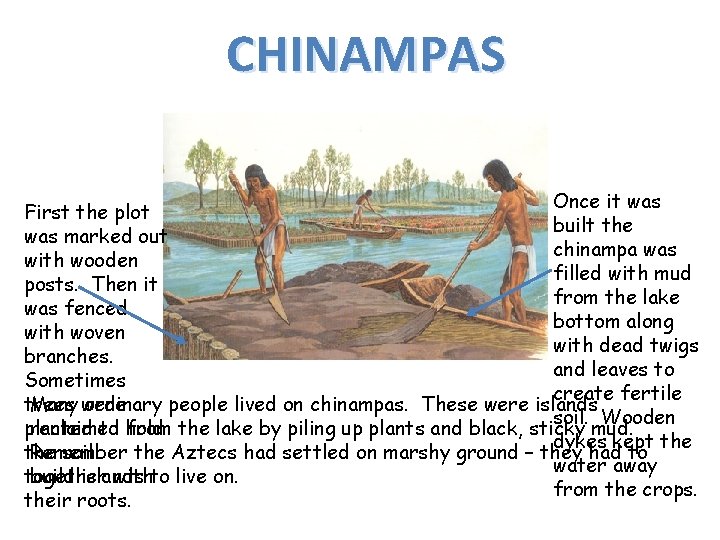 CHINAMPAS Once it was First the plot built the was marked out chinampa was CHINAMPAS Once it was First the plot built the was marked out chinampa was