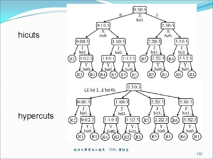 hicuts hypercuts 成功大學資訊 程系 CIAL 實驗室 102 