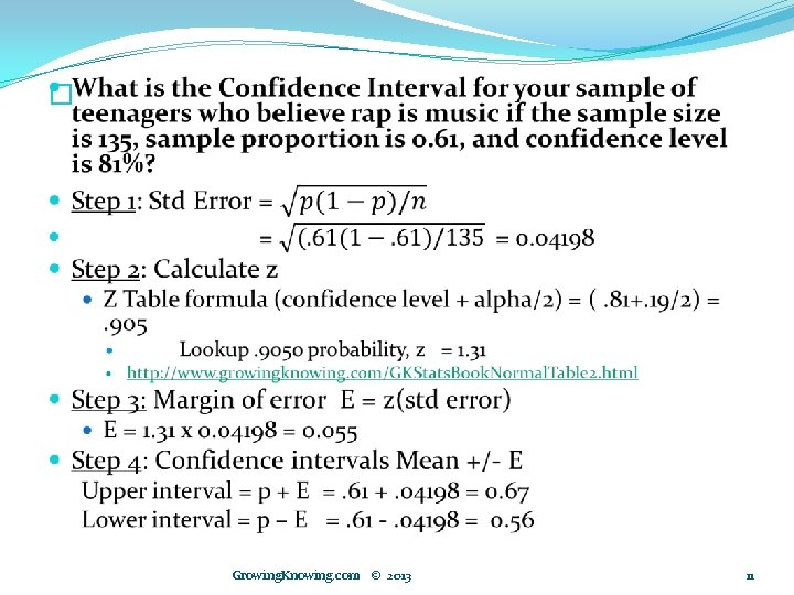 � Growing. Knowing. com © 2013 11 