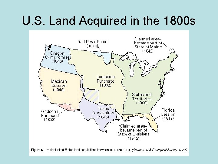 U. S. Land Acquired in the 1800 s 