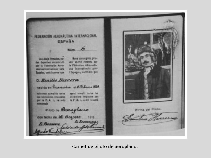 Carnet de piloto de aeroplano. Carnet de piloto de aeroplano.