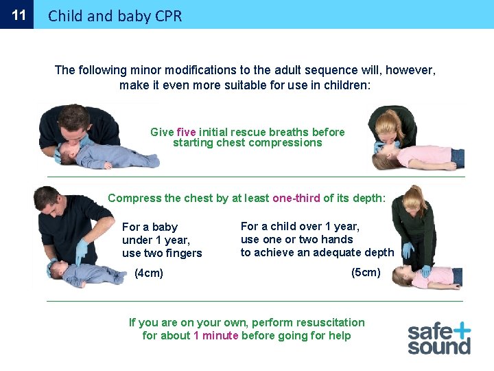 11 Child and baby CPR The following minor modifications to the adult sequence will,