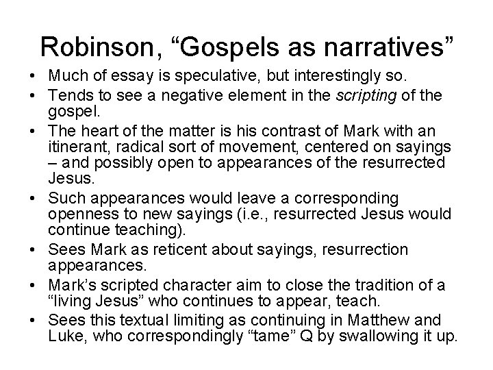 Marks Passion Narrative Third Lecture Brief Overview Of