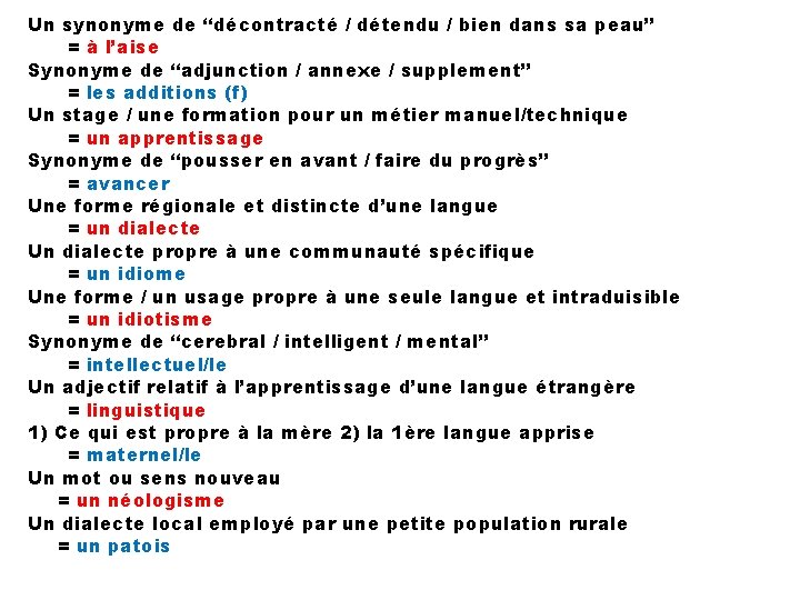Synonyme De Aise