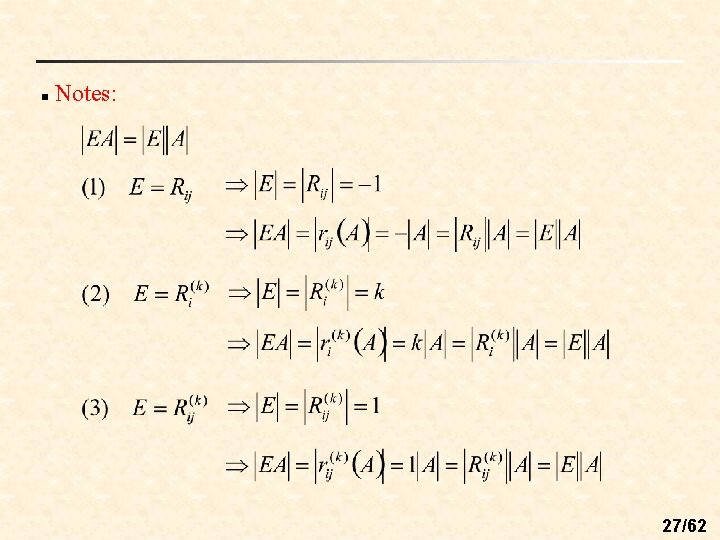 n Notes: 27/62 n Notes: 27/62