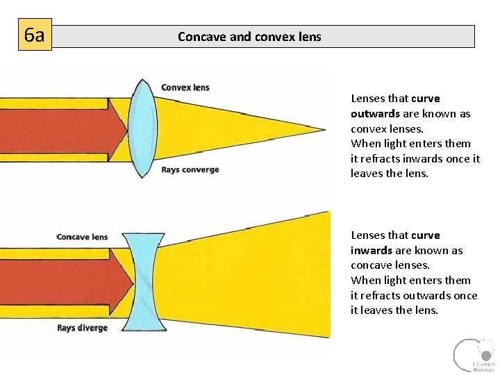 6 a Concave and convex lens Lenses that curve outwards are known as convex