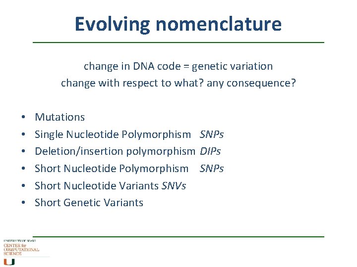 Evolving nomenclature change in DNA code = genetic variation change with respect to what?