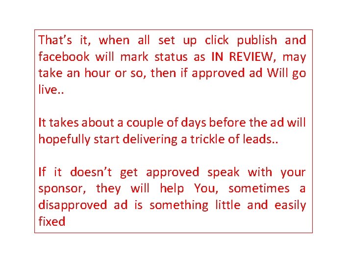 That’s it, when all set up click publish and facebook will mark status as