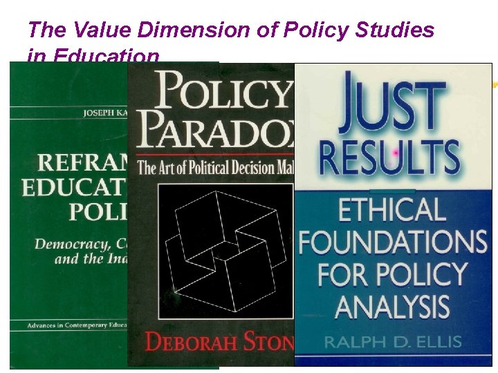 The Value Dimension of Policy Studies in Education 4. What are the values and The Value Dimension of Policy Studies in Education 4. What are the values and