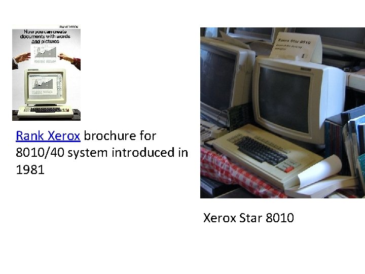 Rank Xerox brochure for 8010/40 system introduced in 1981 Xerox Star 8010 