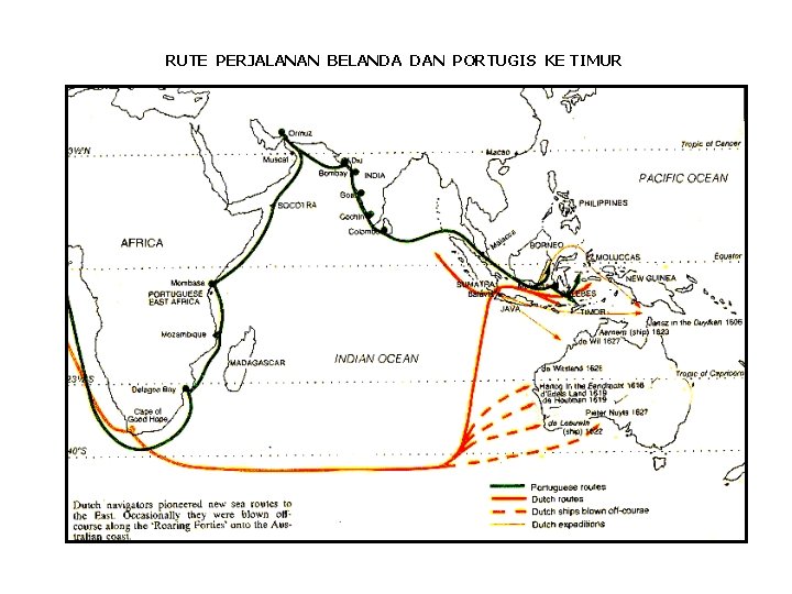 RUTE PERJALANAN BELANDA DAN PORTUGIS KE TIMUR 