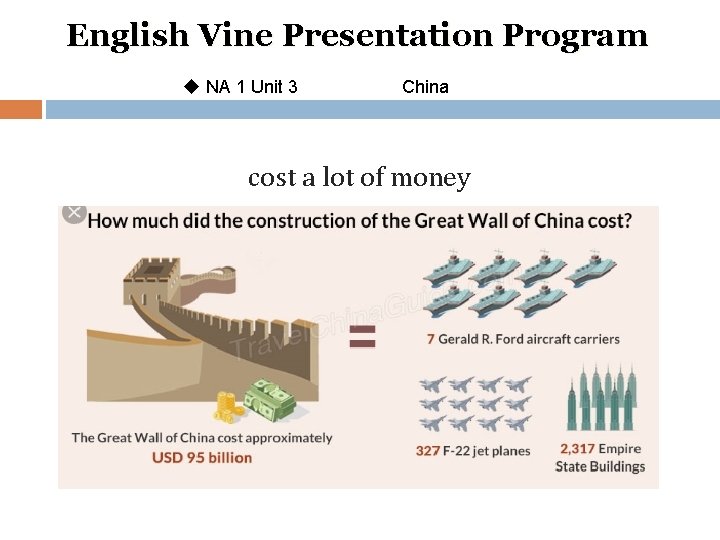 English Vine Presentation Program u NA 1 Unit 3 China cost a lot of