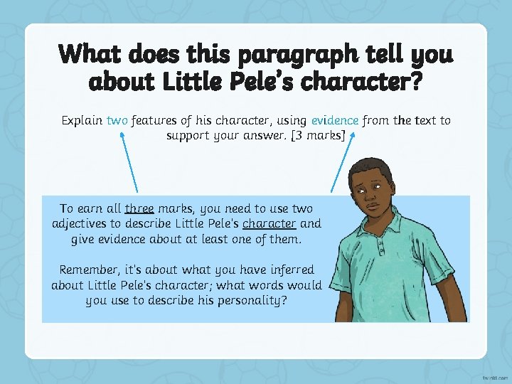 What does this paragraph tell you about Little Pele’s character? Explain two features of What does this paragraph tell you about Little Pele’s character? Explain two features of
