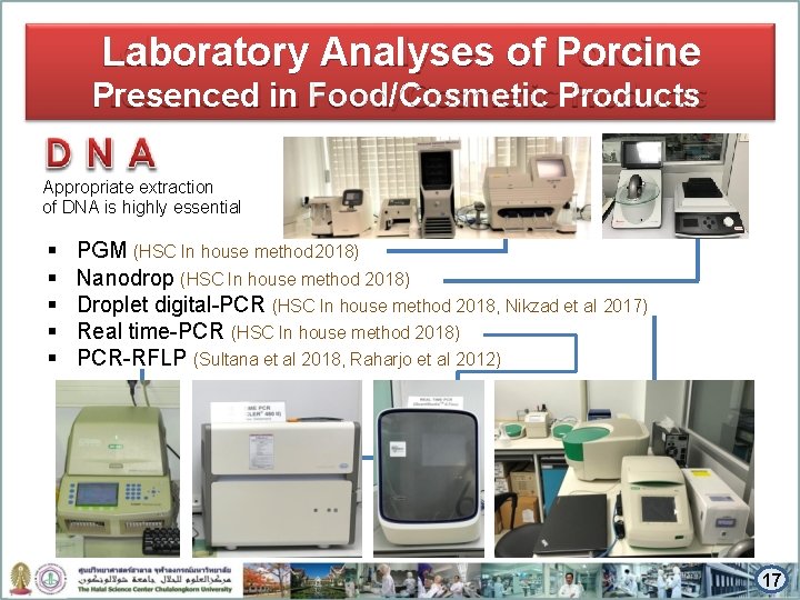 Laboratory Analyses of Porcine Presenced in Food/Cosmetic Products Appropriate extraction of DNA is highly