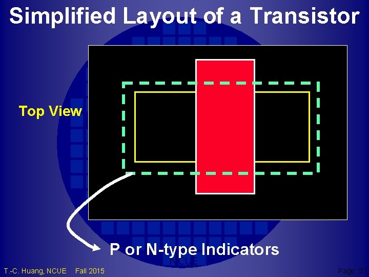 Simplified Layout of a Transistor Top View P or N-type Indicators TCH T. -C.