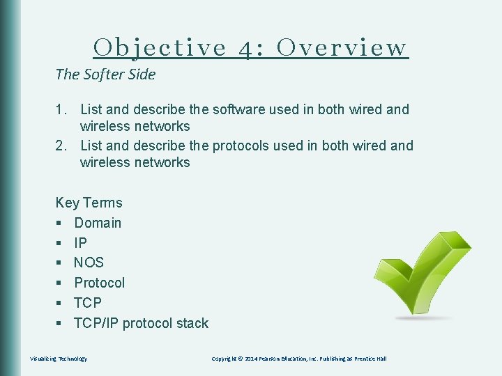 Objective 4: Overview The Softer Side 1. List and describe the software used in