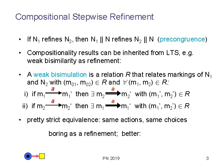 Compositional Stepwise Refinement • If N 1 refines N 2, then N 1 ||