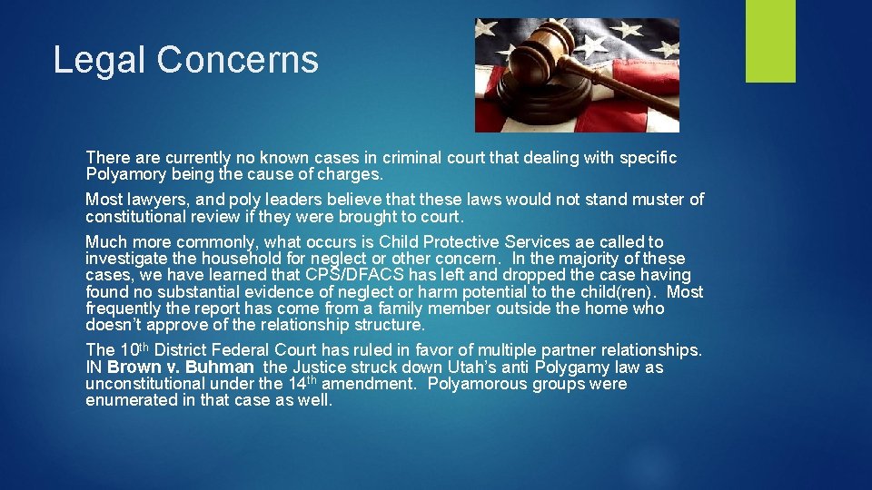 Legal Concerns There are currently no known cases in criminal court that dealing with Legal Concerns There are currently no known cases in criminal court that dealing with