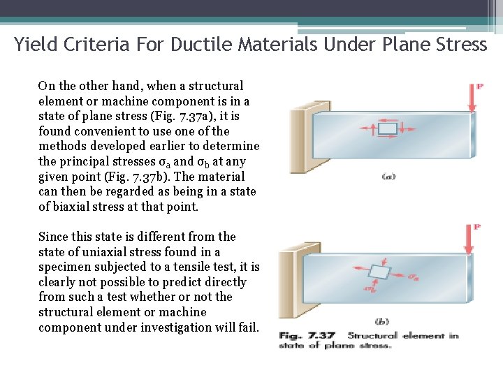 Yield Criteria For Ductile Materials Under Plane Stress On the other hand, when a