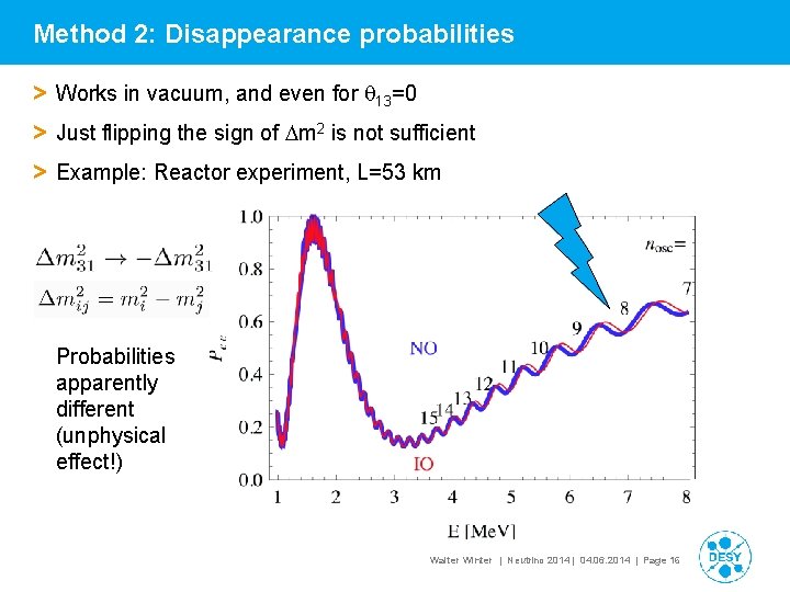 Method 2: Disappearance probabilities > Works in vacuum, and even for q 13=0 >