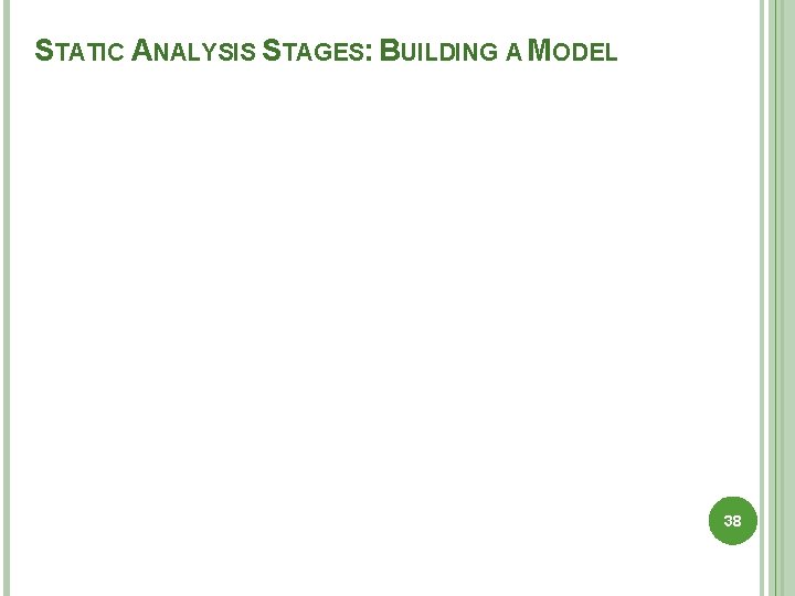 STATIC ANALYSIS STAGES: BUILDING A MODEL 38 