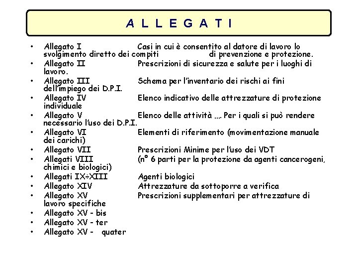 A L L E G A T I • • • • Allegato I
