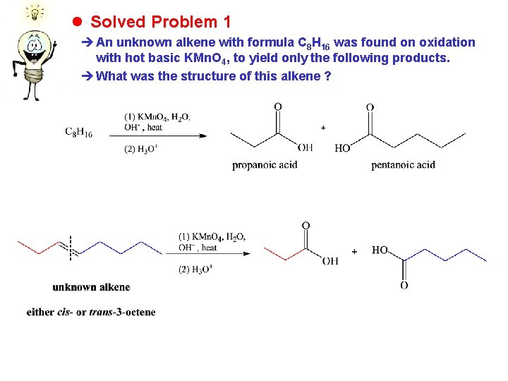 l Solved Problem 1 è An unknown alkene with formula C 8 H 16