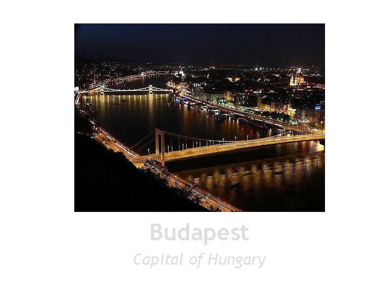 Budapest Capital of Hungary 