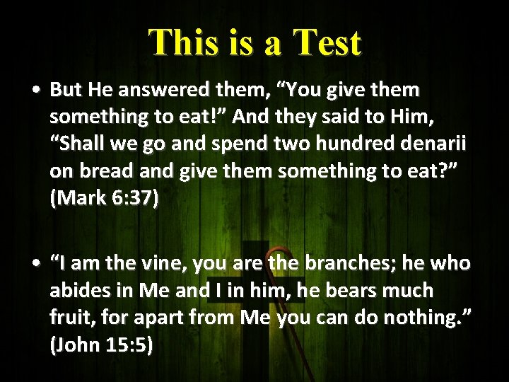 This is a Test • But He answered them, “You give them something to