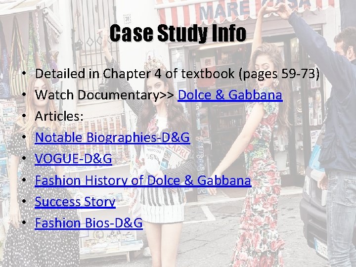 Case Study Info • • Detailed in Chapter 4 of textbook (pages 59 -73)