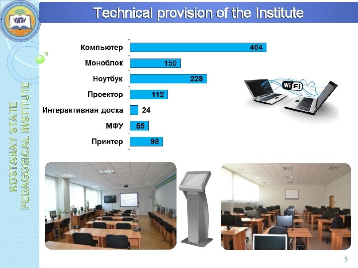 KOSTANAY STATE PEDAGOGICAL INSTITUTE Technical provision of the Institute 5 