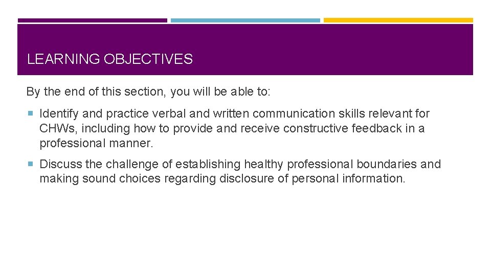 LEARNING OBJECTIVES By the end of this section, you will be able to: Identify