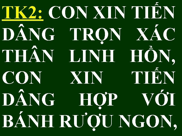 TK 2: CON XIN TIẾN D NG TRỌN XÁC TH N LINH HỒN, CON