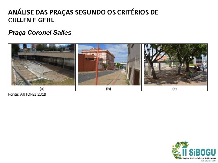 ANÁLISE DAS PRAÇAS SEGUNDO OS CRITÉRIOS DE CULLEN E GEHL Praça Coronel Salles 