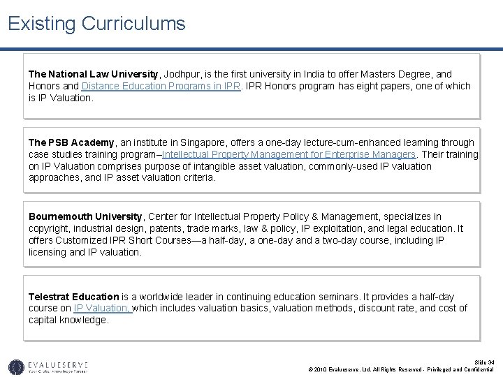 Existing Curriculums The National Law University, Jodhpur, is the first university in India to