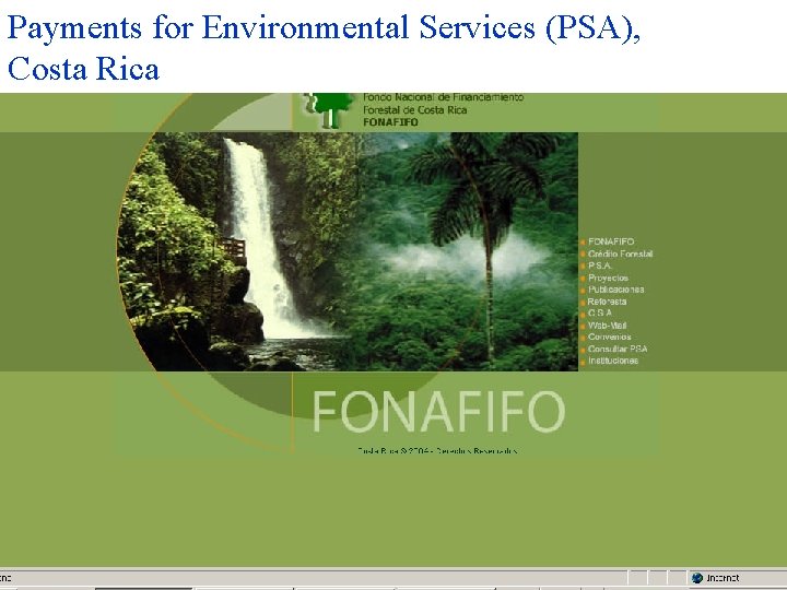 Payments for Environmental Services (PSA), Case Costa Ricastudies • Costa Rica • Sumberjaya, Indonesia