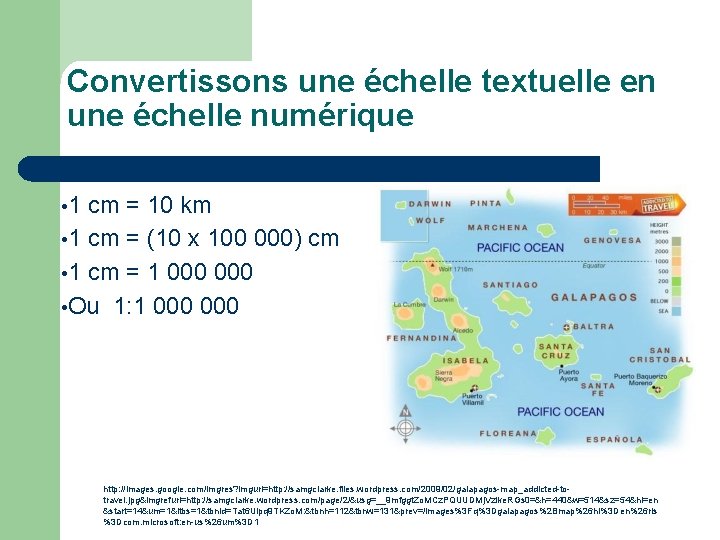 Convertissons une échelle textuelle en une échelle numérique • 1 cm = 10 km